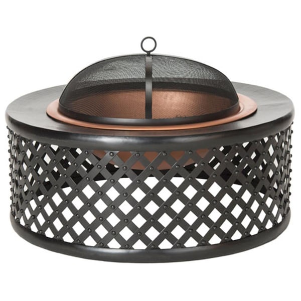 Safavieh 15 x 32 x 32 in. Jamaica Fire Pit; Copper & Black PIT1007A - main